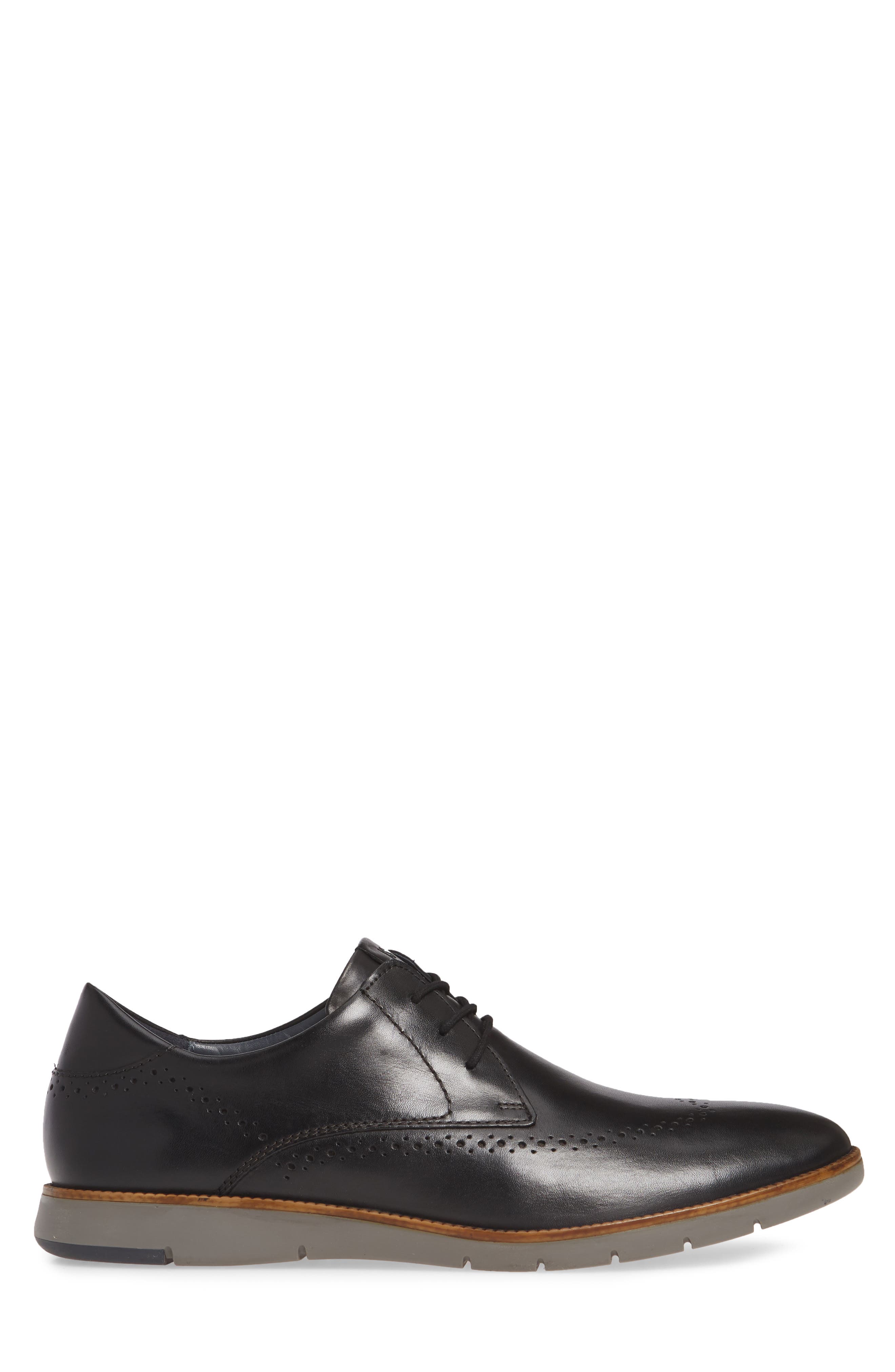Josef Seibel Tyler Wingtip, Alternate, color, Black Leather