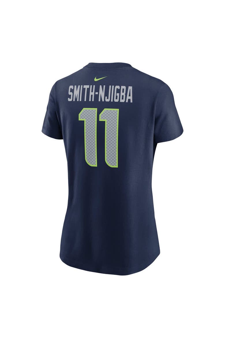Women's Nike Jaxon Smith-Njigba College Navy Seattle Seahawks Super Bowl LX Patch Name & Number T-Shirt, Alternate, color, College Navy