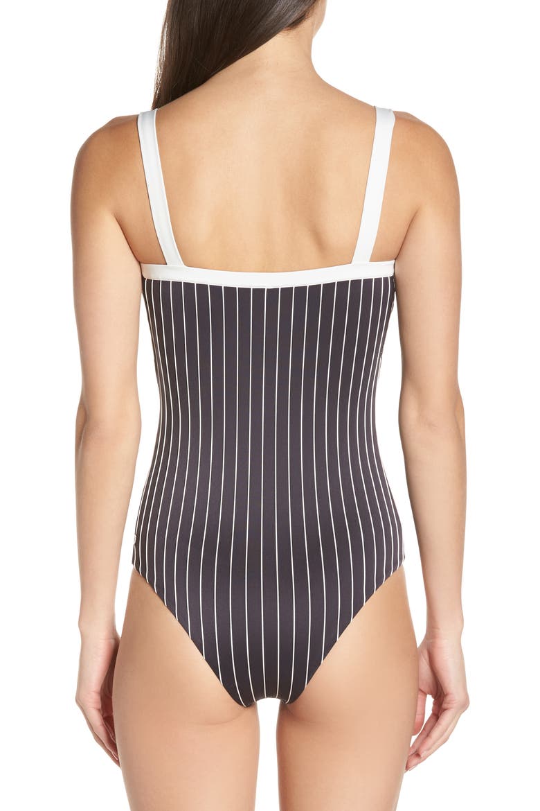 Quick Dry Henley Swim Bodysuit, Alternate, color, OIL GREY 013
