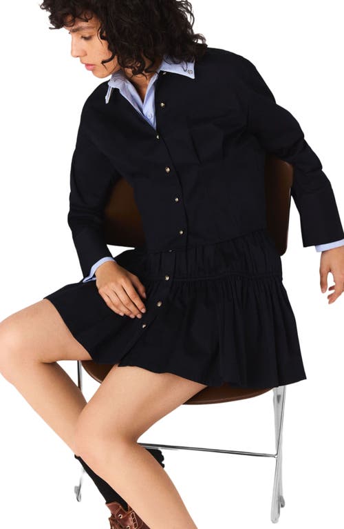 Maje Mini Elasticated Waist Skirt In Black