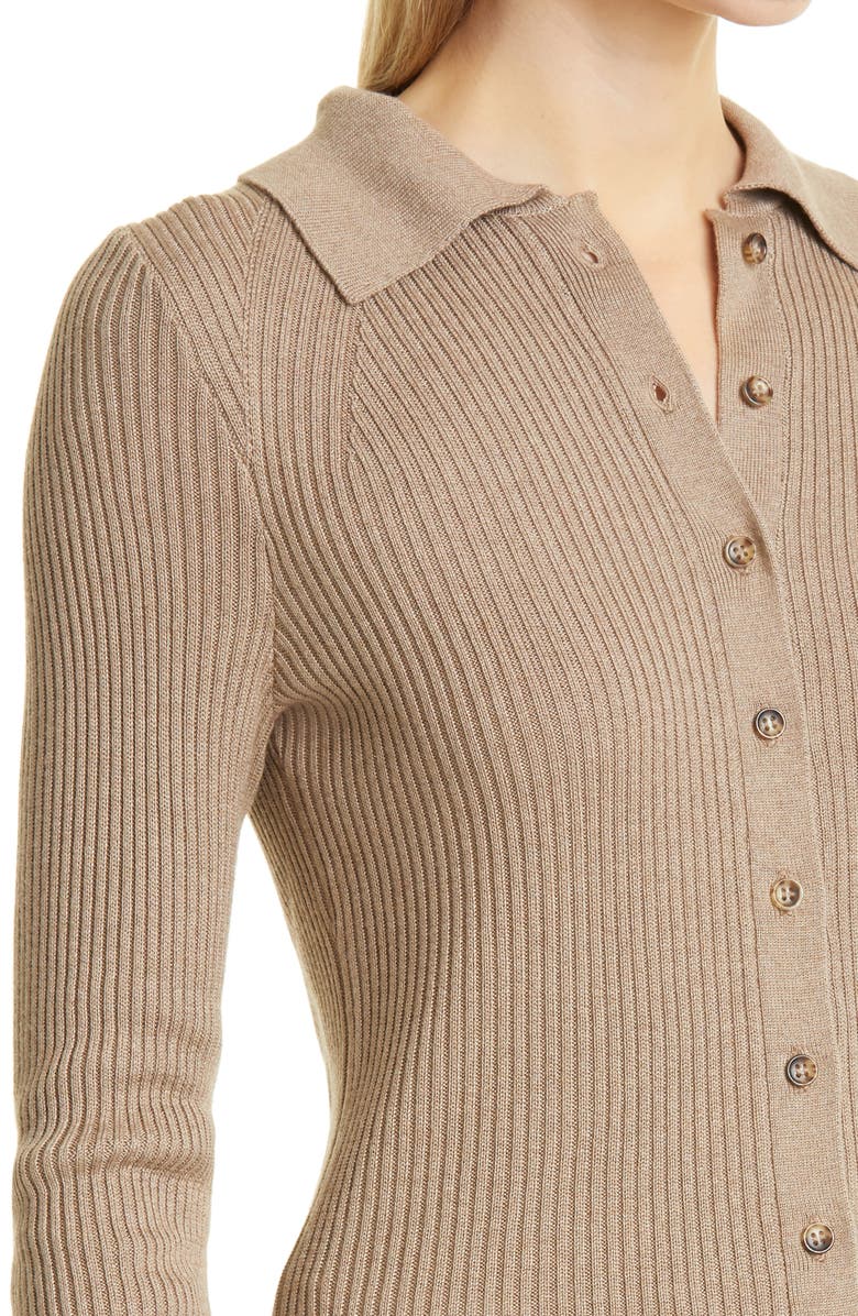 La Ligne Silk & Cashmere Button-Up Sweater, Alternate, color, 
