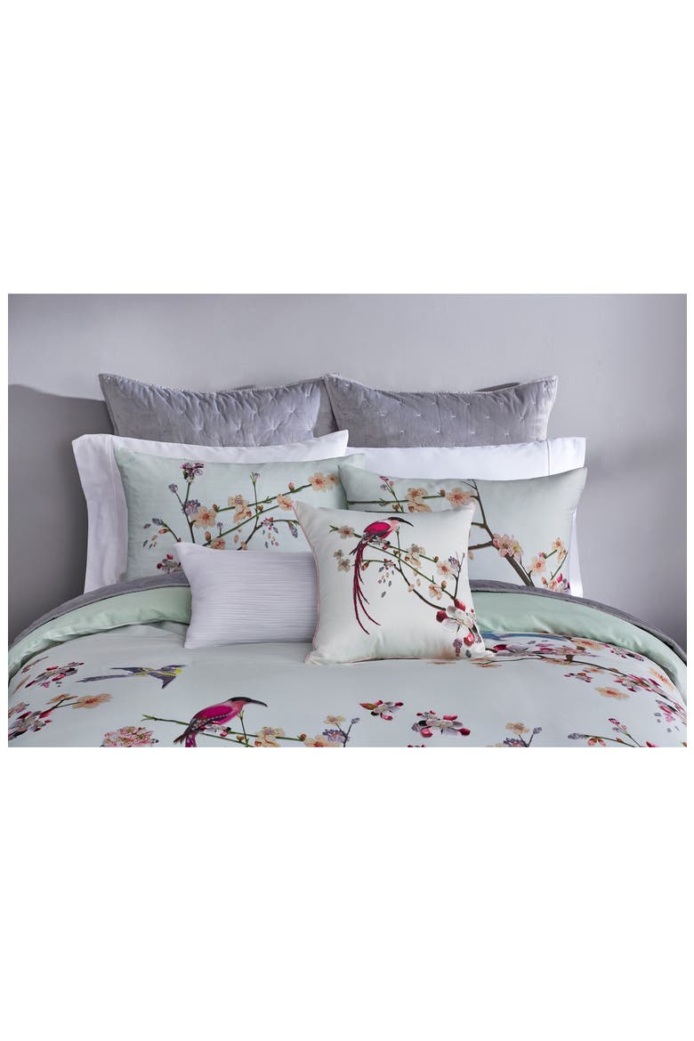 Cherry Blossom Print Duvet Cover & Sham Set, Alternate, color, MINT