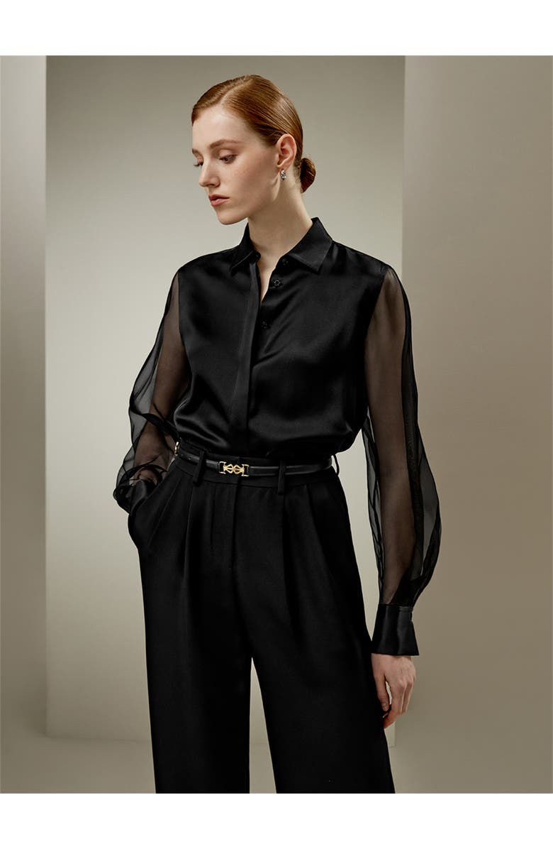 Lilysilk Ethereal Silk Shirt, Alternate, color, Black