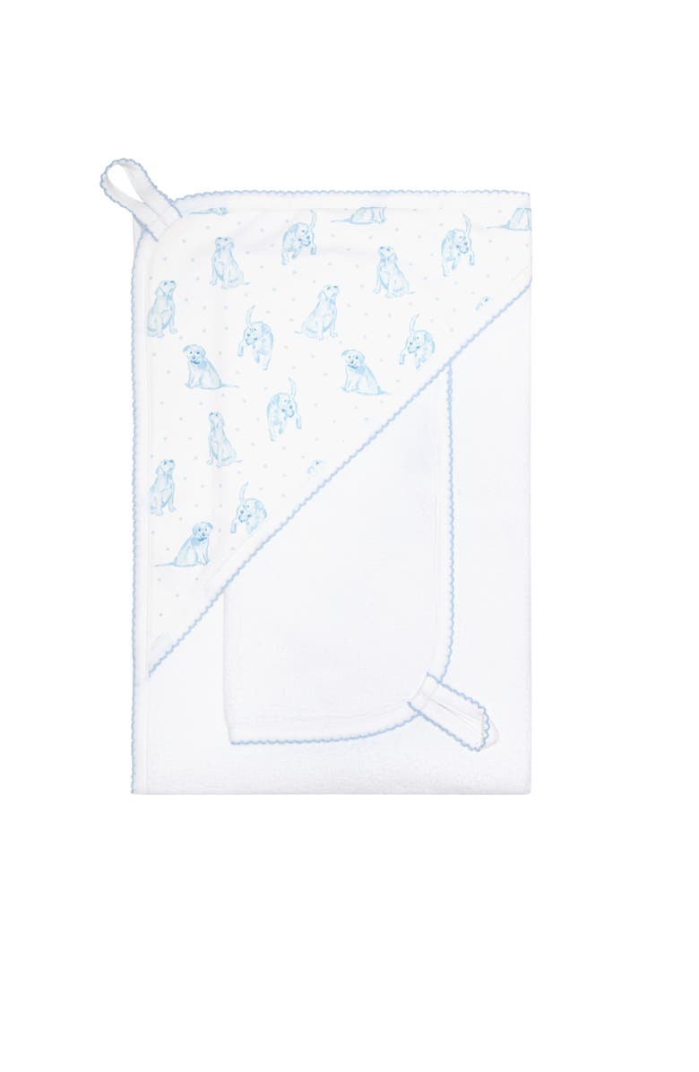 Nellapima Blue Puppy Love Print Towel - Baby, Main, color, Blue