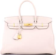 Pre-Owned Hermes Birkin Handbag Light Togo with Gold Hardware 35