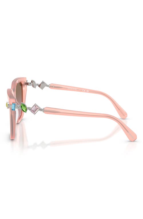 Swarovski 53mm Irregular Sunglasses In Pink
