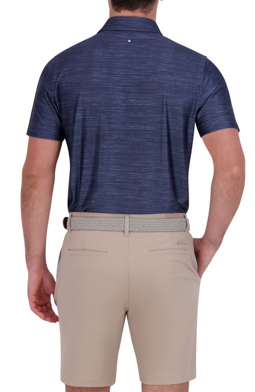 Ben Sherman Mélange Stretch Tech Polo In Blue