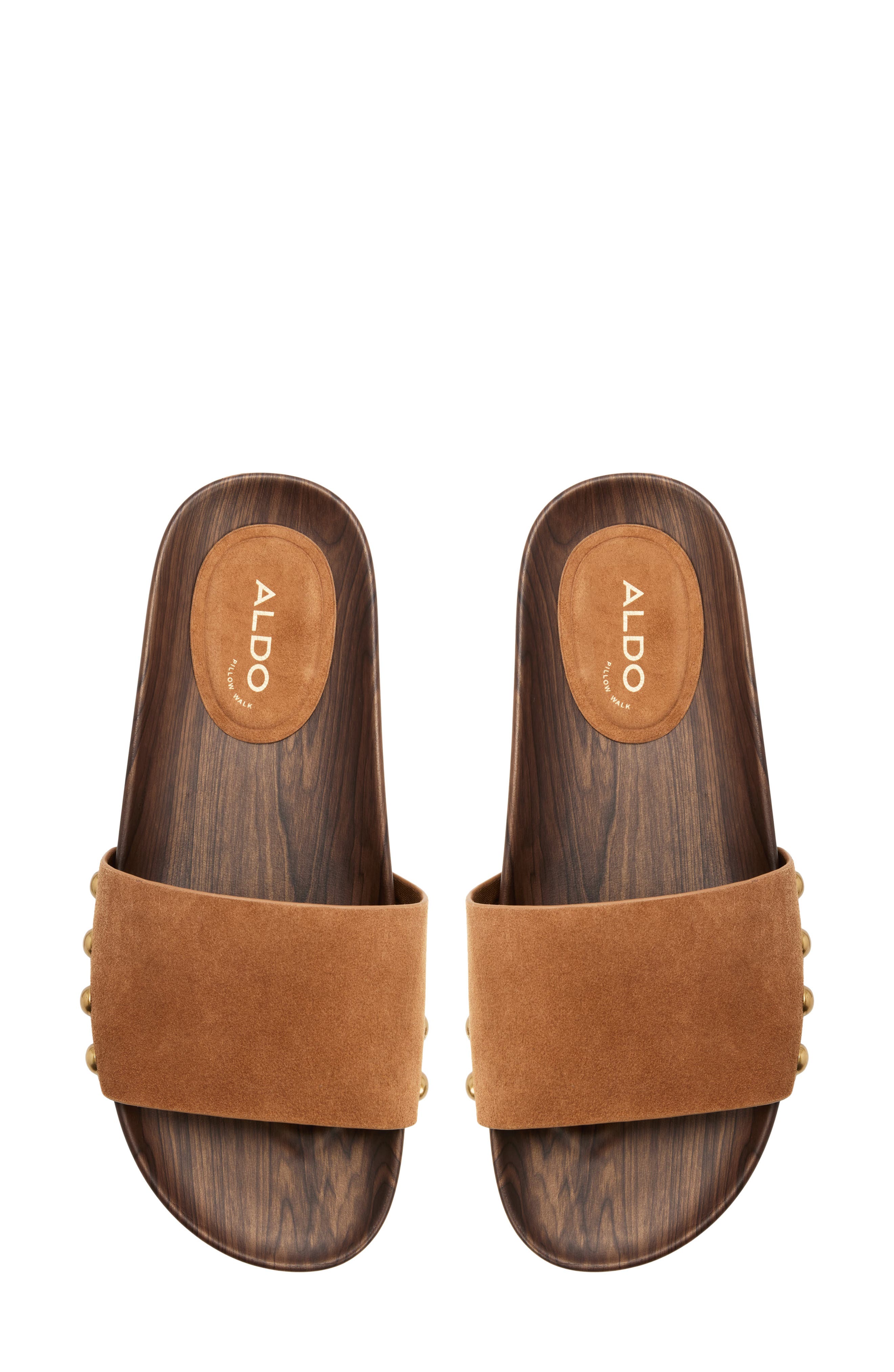 ALDO Rooted Slide Sandal, Alternate, color, Light Brown
