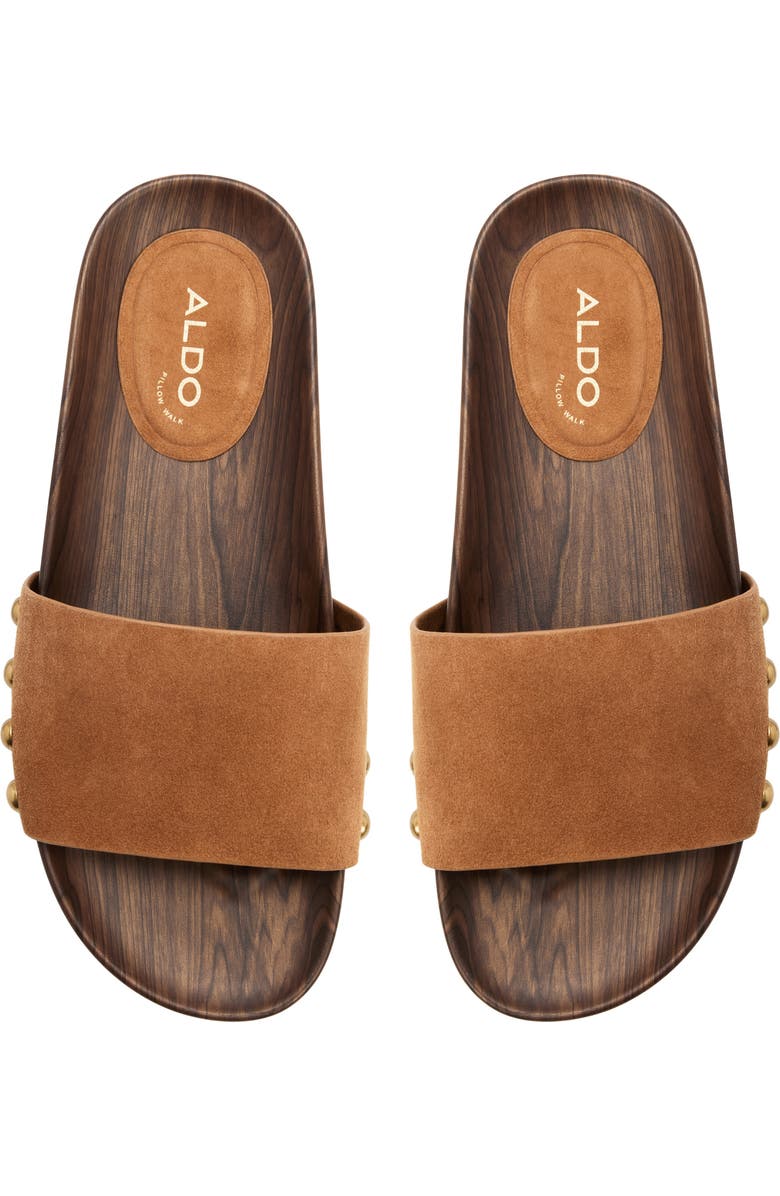 ALDO Rooted Slide Sandal, Alternate, color, Light Brown