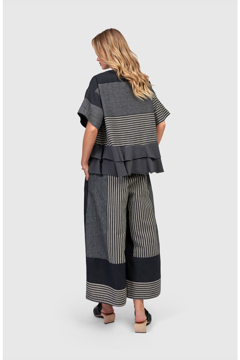 Sandbar Ruffle Top, Alternate, color, Slate Stripes