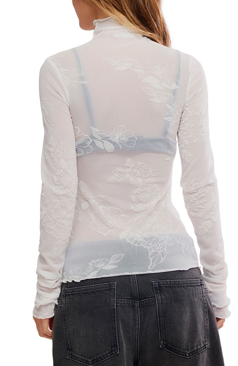 Free People You Decide Lace Mesh Top, Alternate, color, Ivory