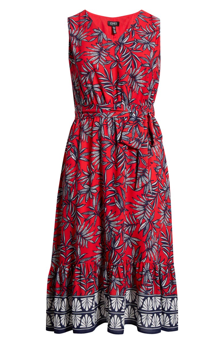 Jones New York Leaf Print Sleeveless Maxi Dress, Alternate, color, Rogue Multi