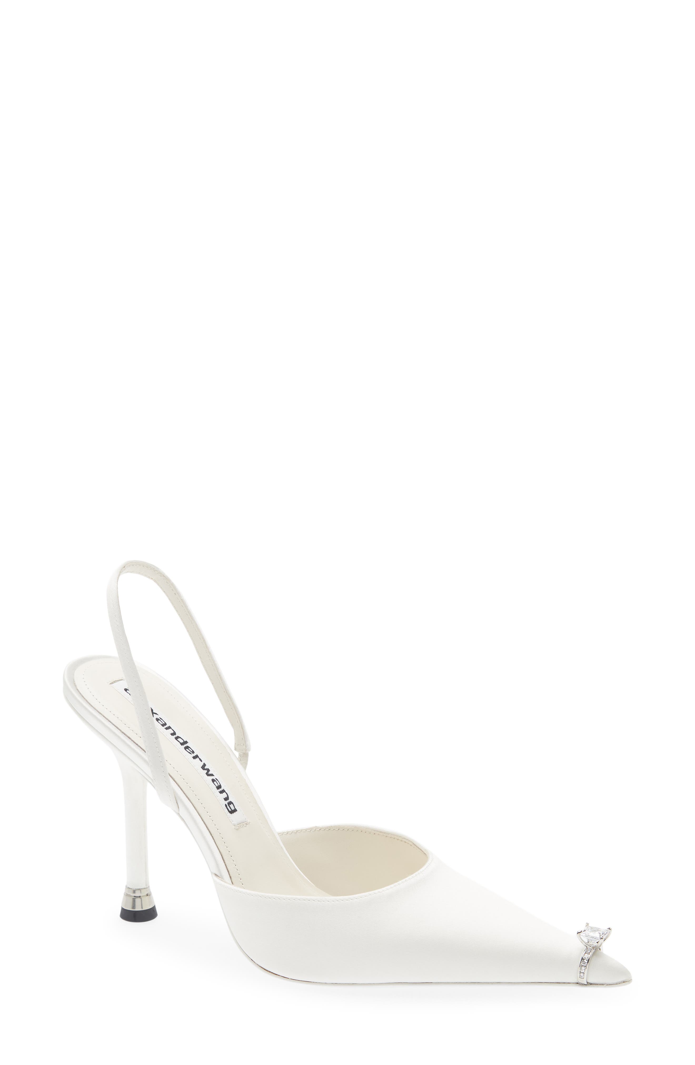Akilita Pointed Toe Slingback Pump, Main, color, WHITE