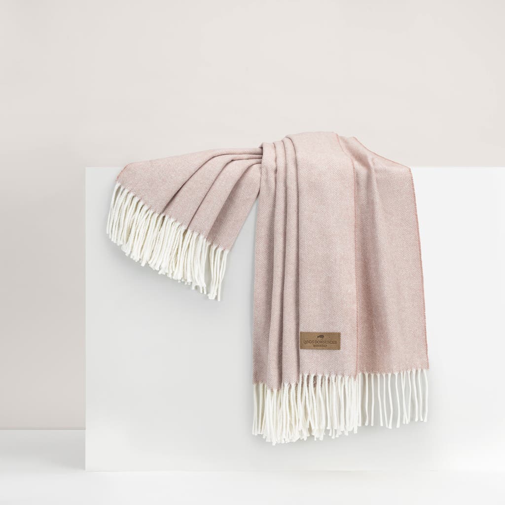 Lands Downunder Italian Herringbone Throw In Pink