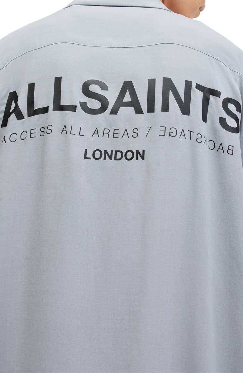 AllSaints Access Short Sleeve Graphic Camp Shirt, Alternate, color,