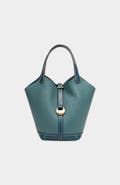 Mi Bolsa London Monaco Genuine Pebble Leather Bucket Bag