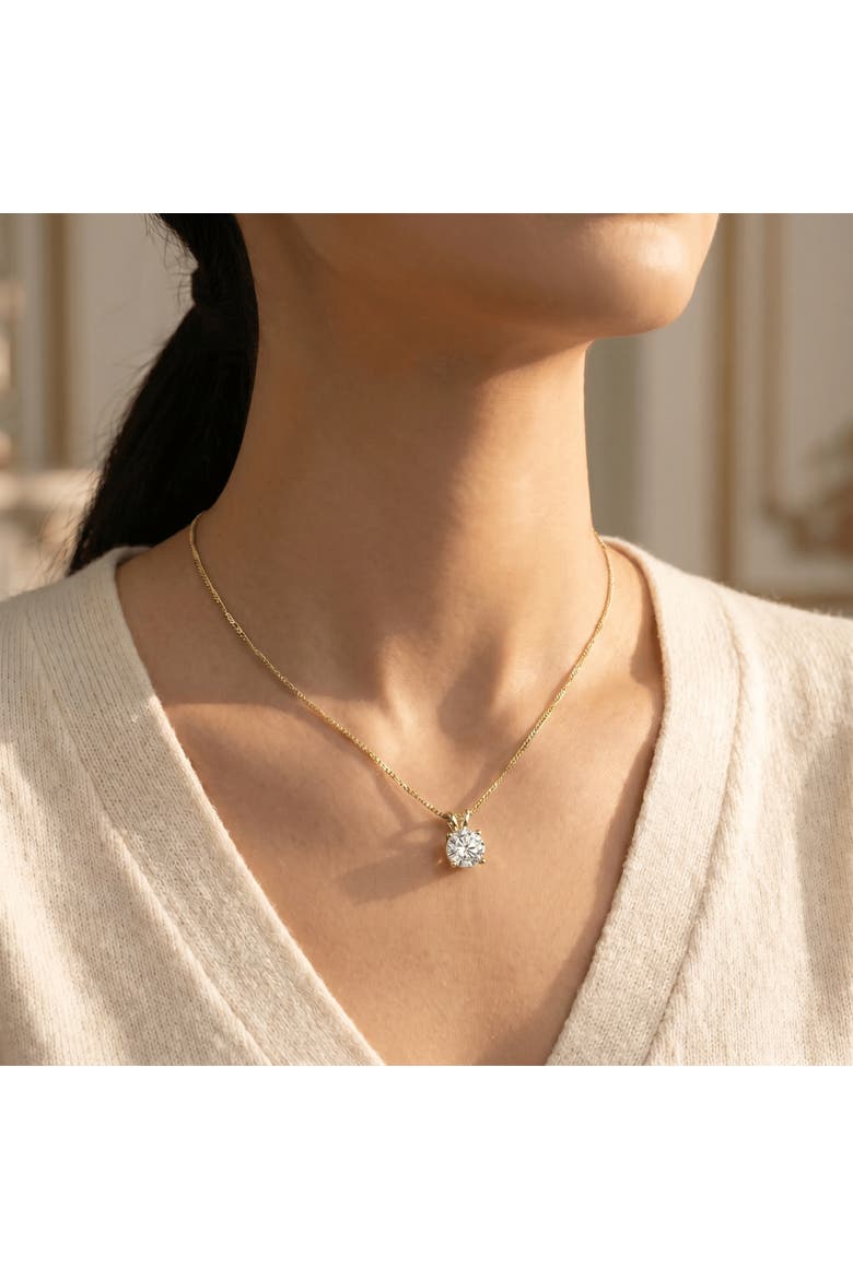 Certified 2Ct Solitaire Round Diamond Necklace 14k Gold Lab Grown Pendant, Alternate, color, 14k Yellow Gold