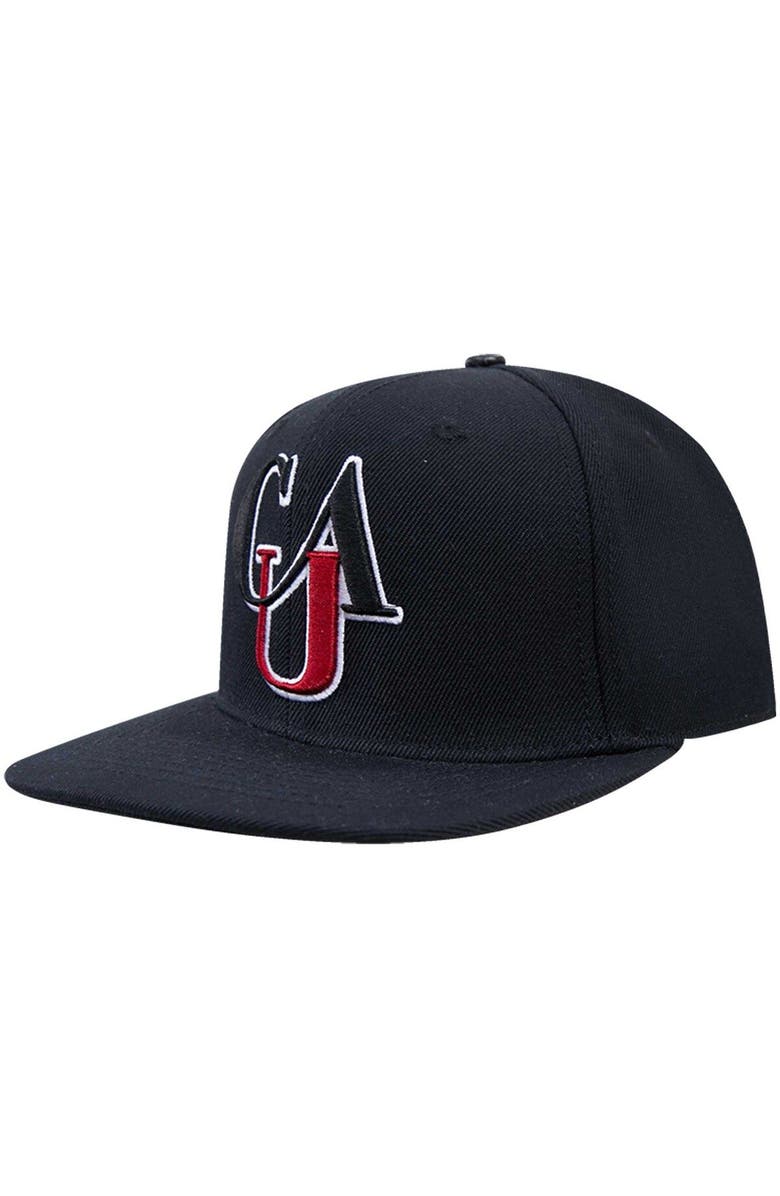 PRO STANDARD Men's Pro Standard Black Clark Atlanta Panthers Arch Over Logo Evergreen Snapback Hat, Alternate, color, 