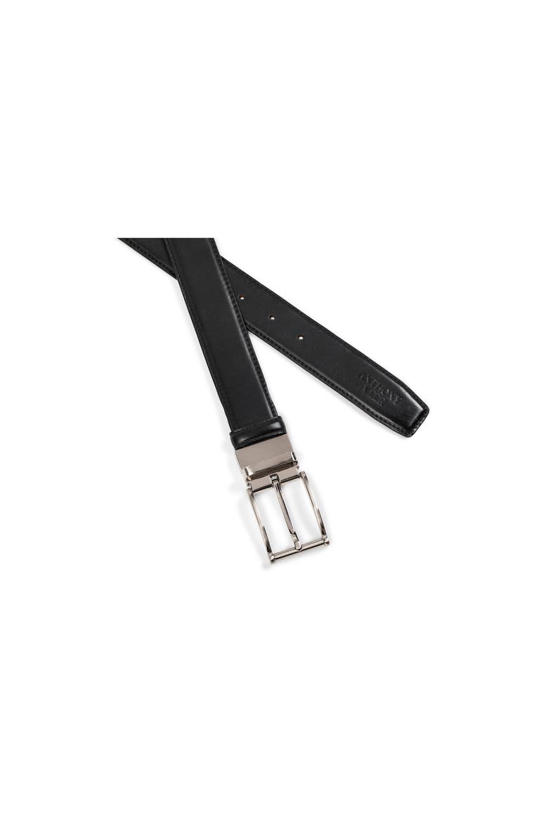 Anthony Veer Bari Leather Belt, Main, color, Black
