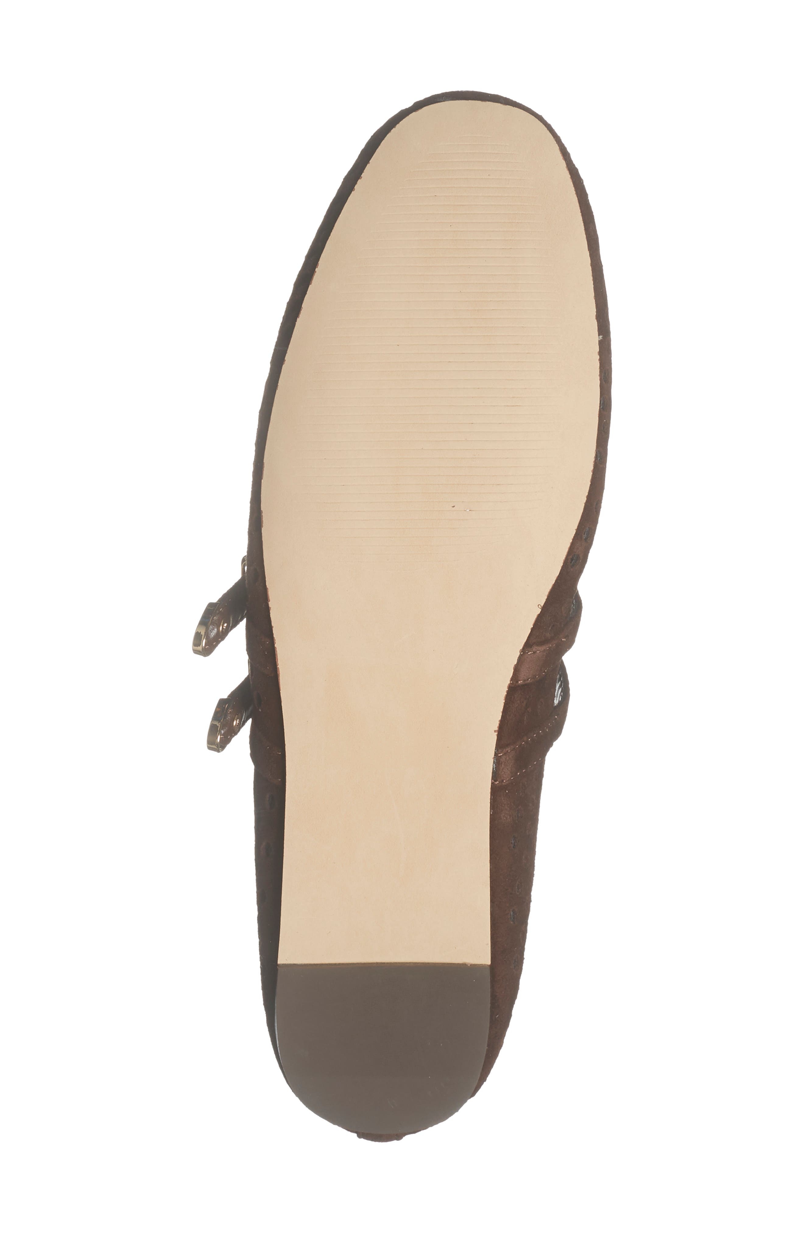 Lissa Perforated Mary Jane Flat, Alternate, color, BROWN SUEDE