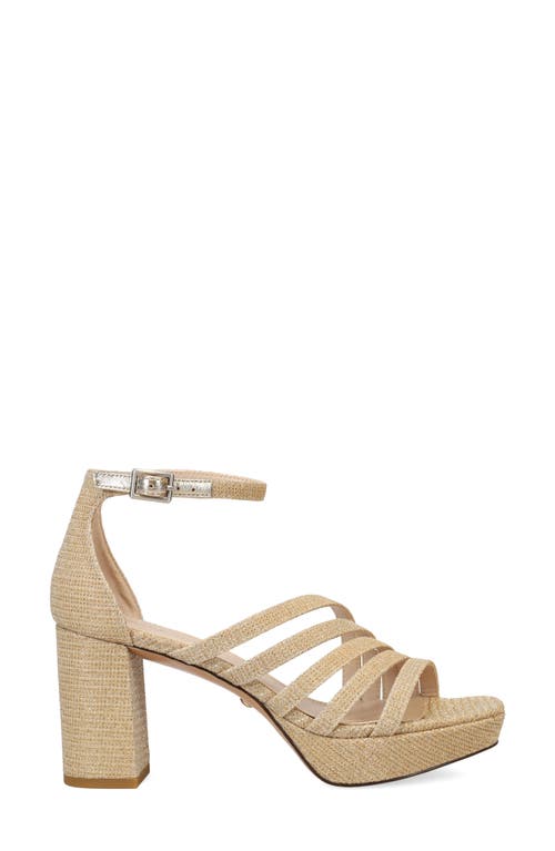 Pelle Moda Amber Ankle Strap Platform Sandal In Gold