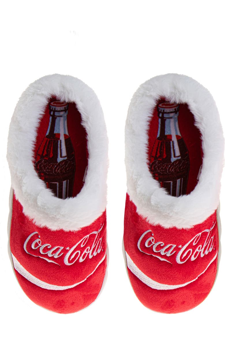 JOSMO Coca-Cola<sup>®</sup> Faux Fur Trim Slipper, Alternate, color, Red White