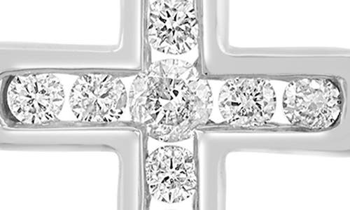 EFFY EFFY 14K WHITE GOLD DIAMOND CROSS PENDANT NECKLACE