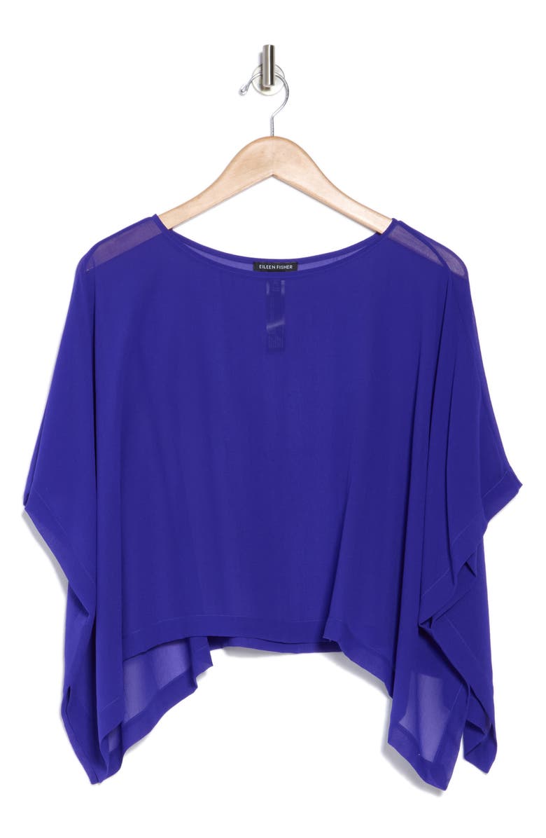 Eileen Fisher Bateau Neck Silk Crop Top, Main, color, 