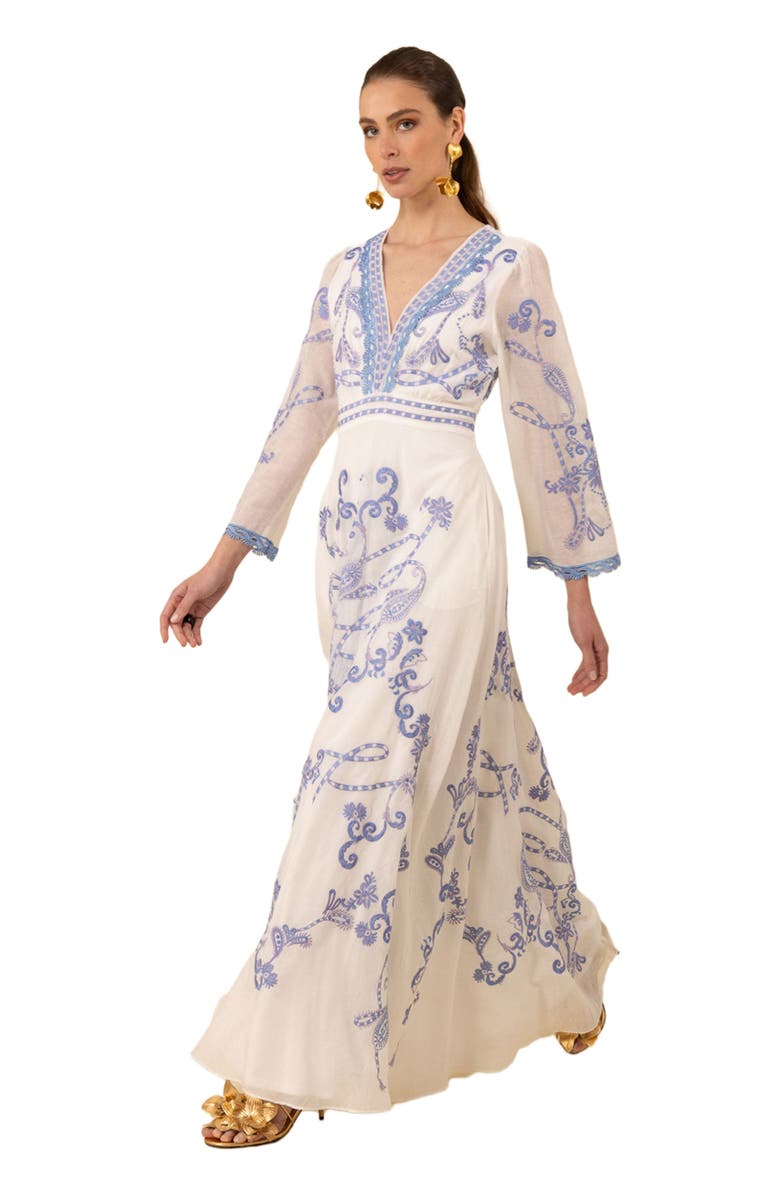 Halebob Cassandra Embroidered Maxi Dress, Alternate, color, 