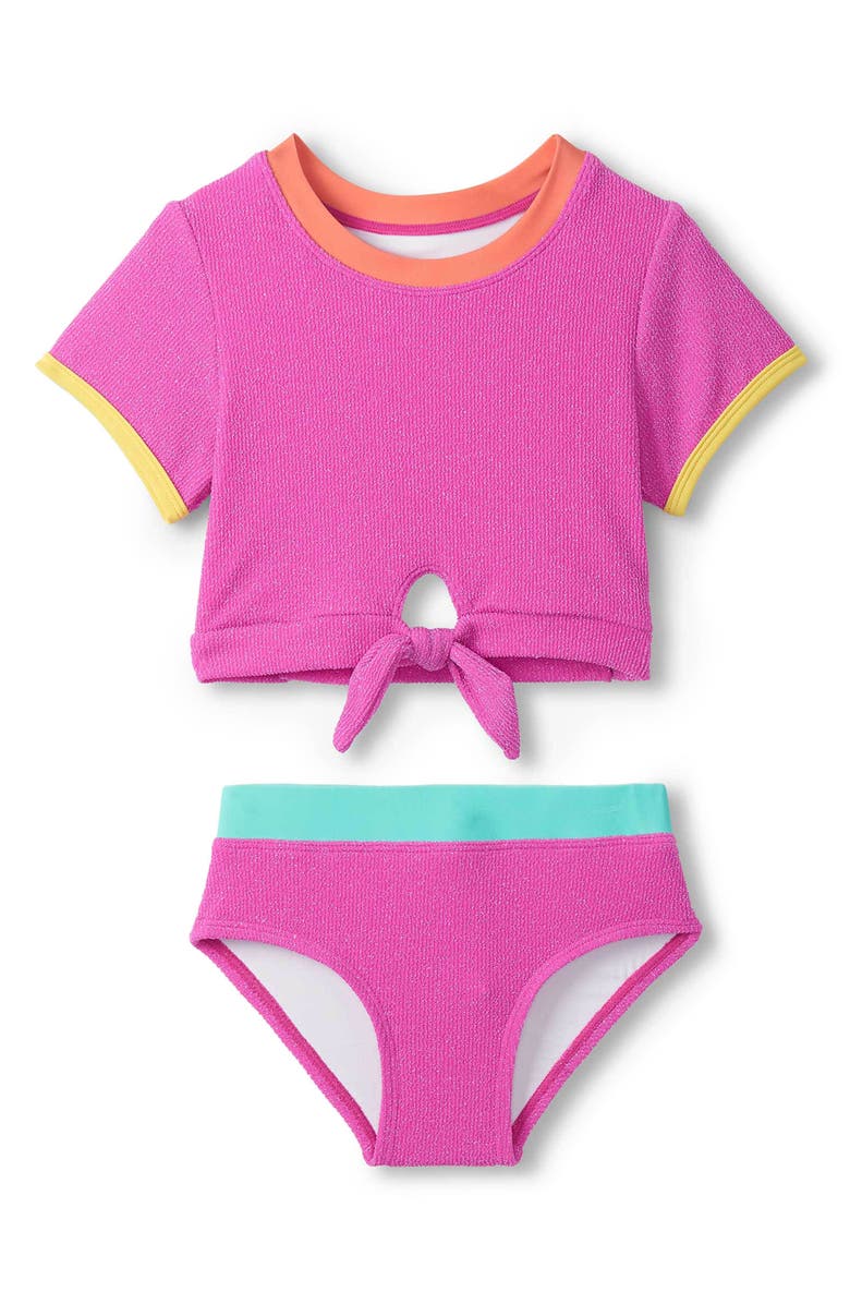 Hatley Kids' Rose Violet Two-Piece Swimsuit, Main, color, Pink
