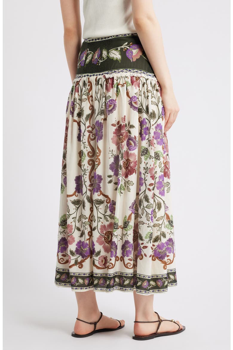 Rococo Floral Midi Skirt, Alternate, color, ROCOCO FLOWERS CREAM