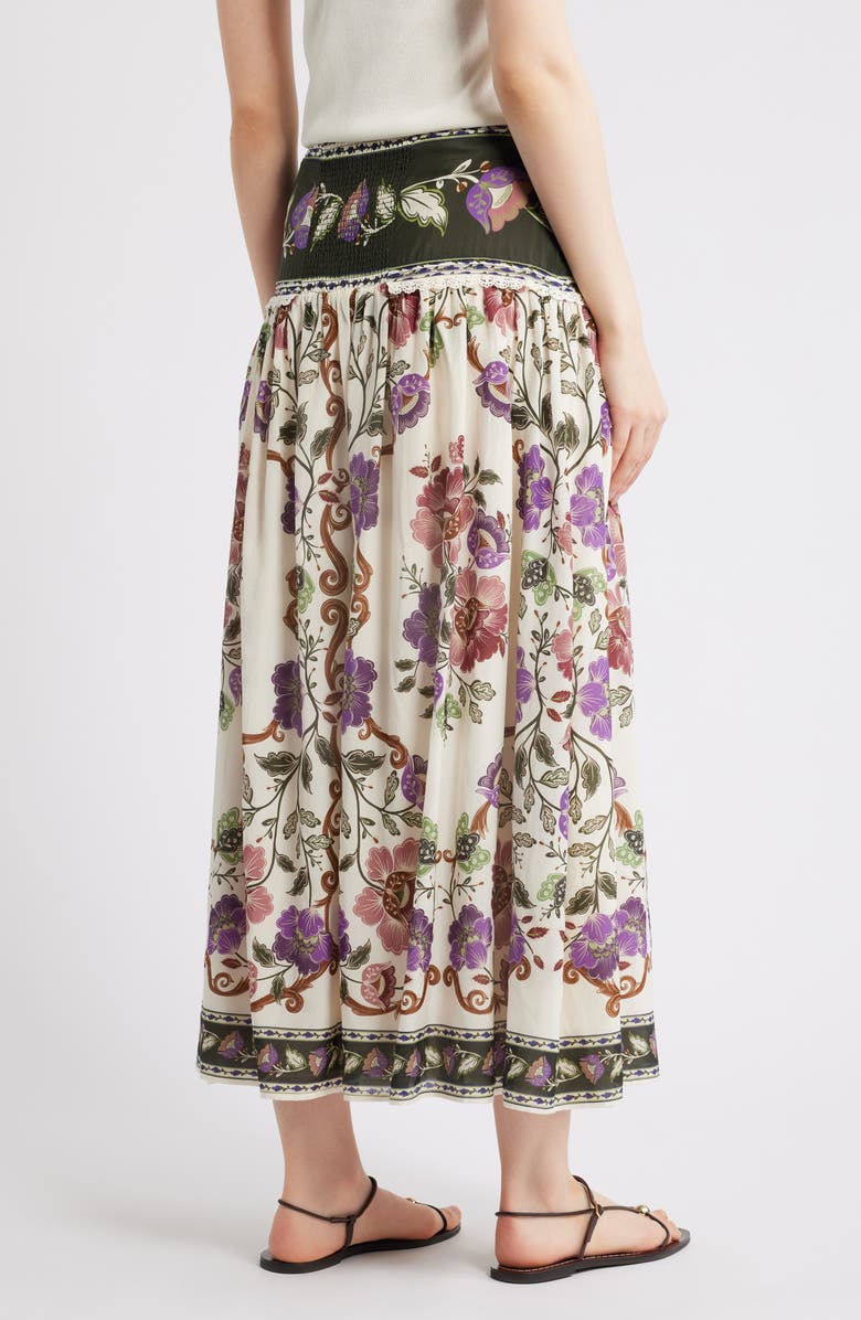 FARM Rio Rococo Floral Midi Skirt, Alternate, color, Rococo Flowers Cream
