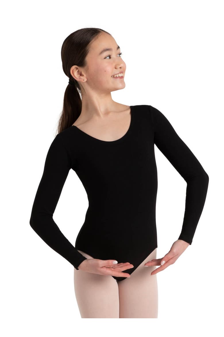 Long Sleeve Leotard, Alternate, color, black
