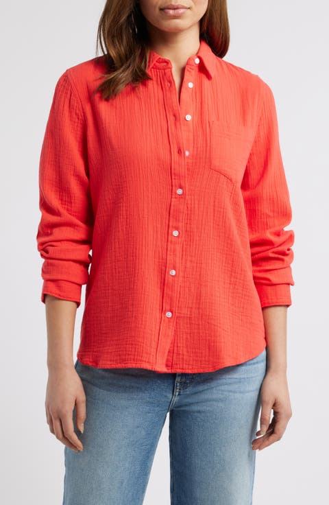 Casual Gauze Button-Up Shirt