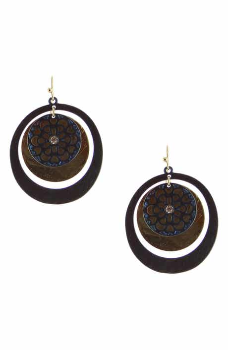 OLIVIA WELLES Disc Drop Earrings