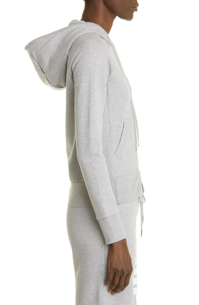 Thom Browne 4-Bar Cotton Hoodie, Alternate, color, Light Grey
