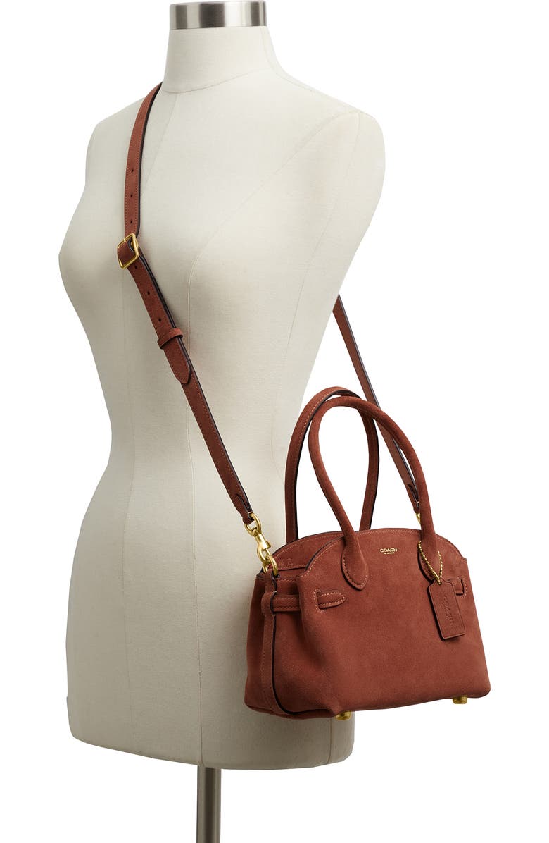 COACH Soft Empire 21 Suede Carryall Bag, Alternate, color, Clay