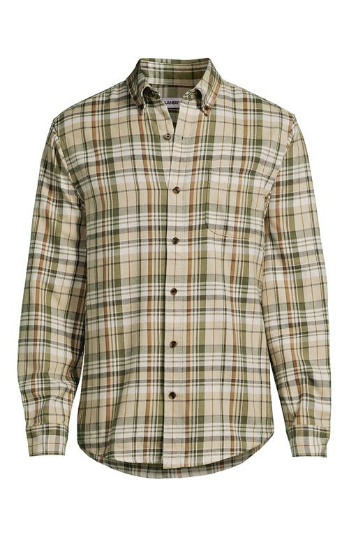 Lands' End Traditional Fit Flagship Flannel Shirt In Brown