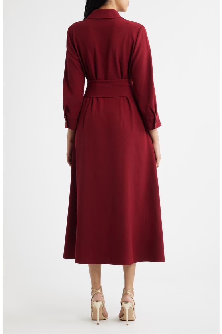 Belted Midi Shirtdress, Alternate, color, BURGUNDY