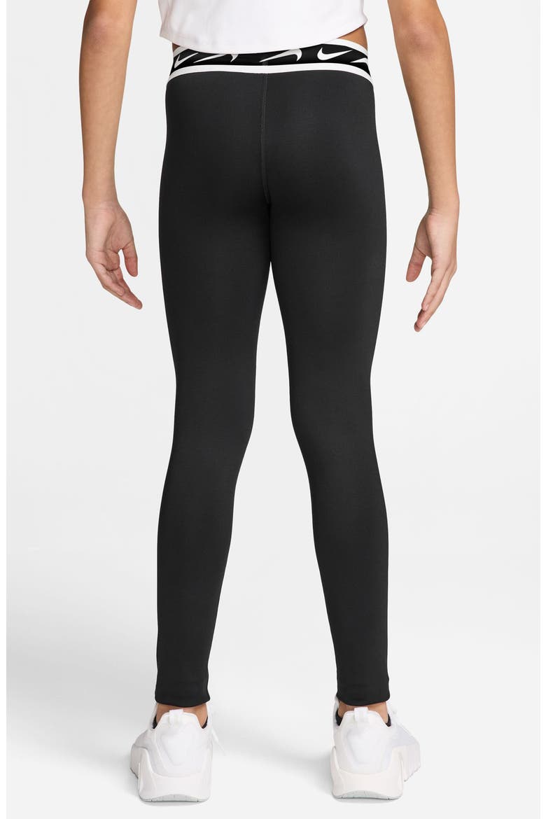 Kids' Dash Dri-FIT Leggings, Alternate, color, BLACK/ WHITE