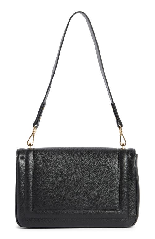 Valentino By Mario Valentino Alice Rockstud Vlogo Leather Shoulder Bag In Black