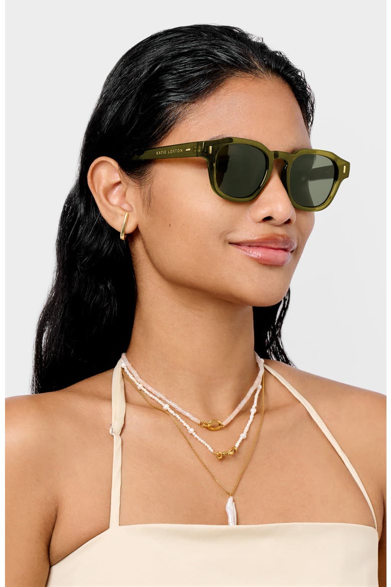 Milos Sunglasses, Alternate, color, Olive Transparent Green