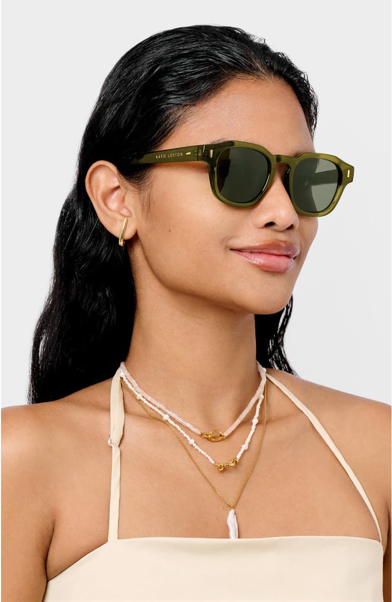 Katie Loxton Milos Sunglasses, Alternate, color, Olive Transparent Green