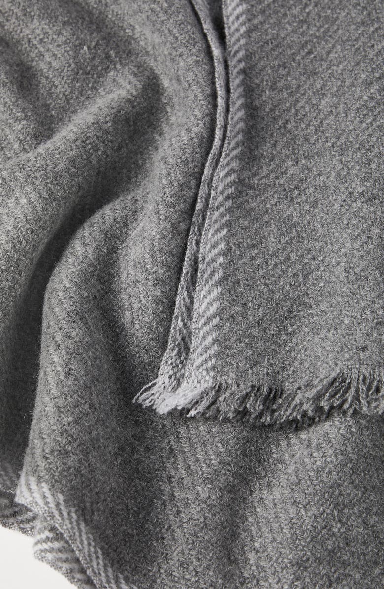 Brunello Cucinelli Cashmere diagonal scarf, Alternate, color, Medium Grey