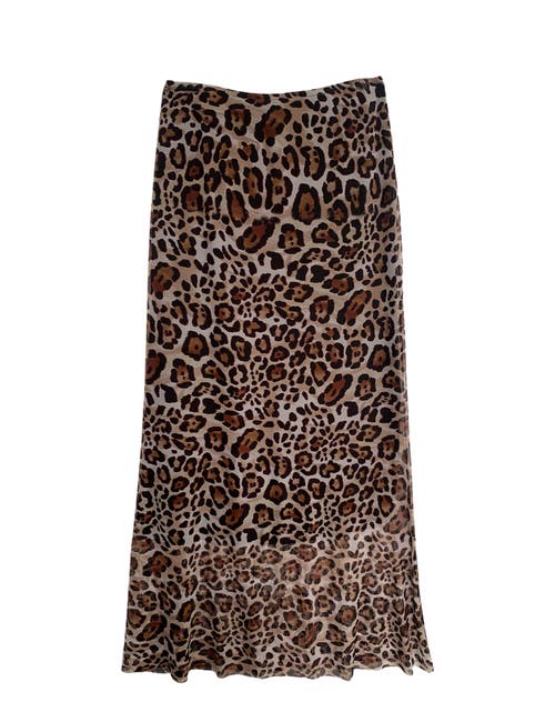 Baacal Mesh Maxi Slip Skirt In Animal Print