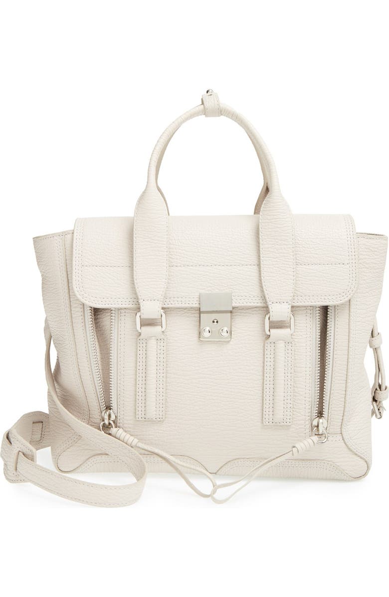 3.1 Phillip Lim 'Medium Pashli' Shark Embossed Leather Satchel, Main, color,