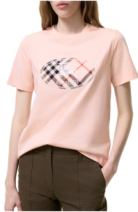 Check Knight Stamp Cotton T-shirt