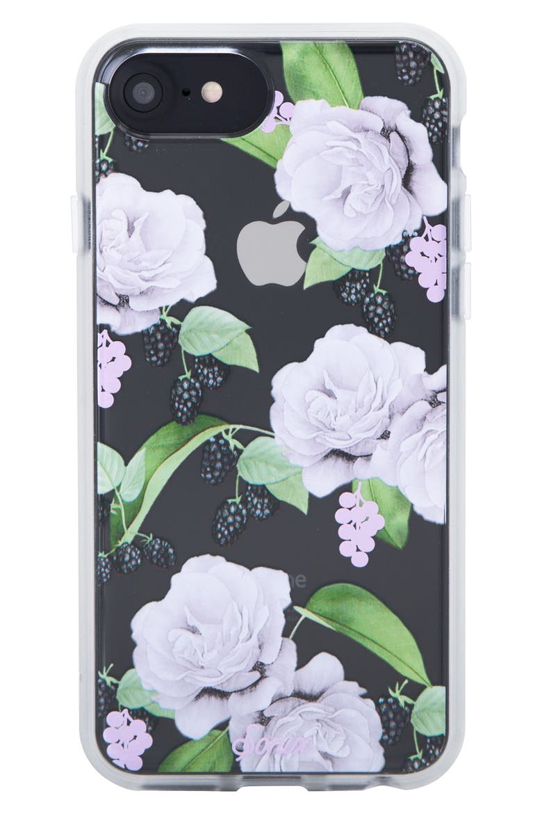 Floral Berry iPhone 6/6s/7/8 & 6/6s/7/8 Plus Case, Main, color, WHITE/ LILAC