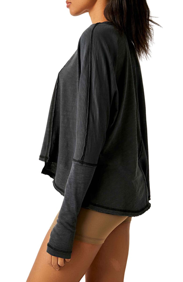 FP Movement by Free People Ten Laps Asymmetric Long Sleeve Cotton Top, Alternate, color,