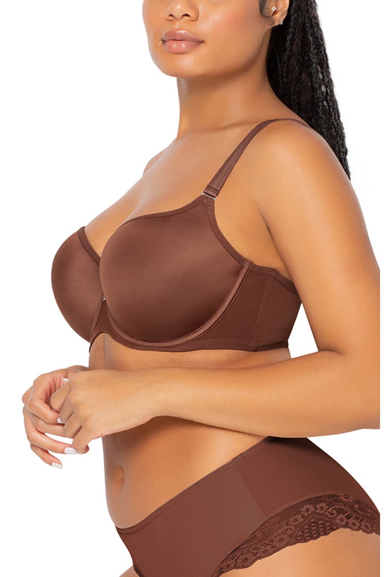 Tulip Smooth Convertible Underwire Push-Up Bra, Alternate, color, CHOCOLATE